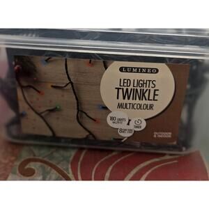 Lumineo 180 LED Battery Operated Multicolor Twinkle Lights Compact 44.3' Timer
